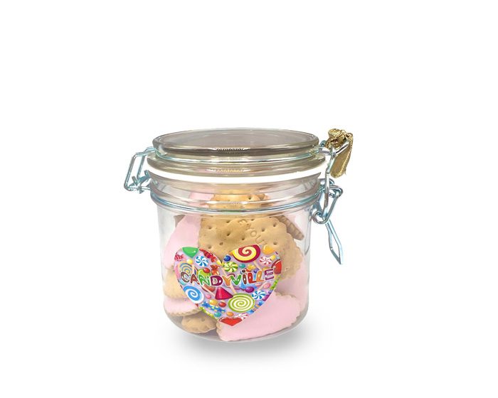 Candyville - Vintage Jar met hartjes - Likkoekjes - 125 gr