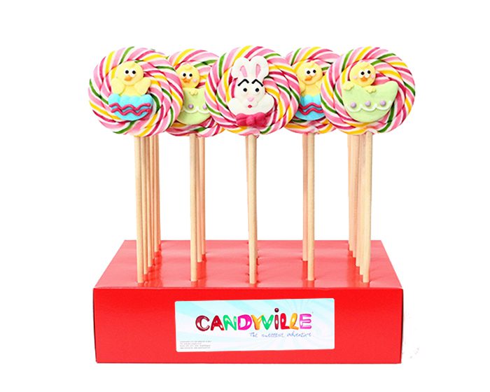 Candyville - Sucettes de Pâques - Présentoir